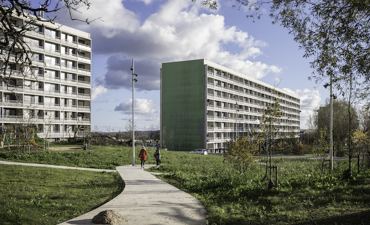 Gellerupparken er tegnet af arkitekterne K. Blach Petersen og Mogens Harbo og blev opført af Brabrand Boligforening 1968-72. Foto: Helene Høyer Mikkelsen.