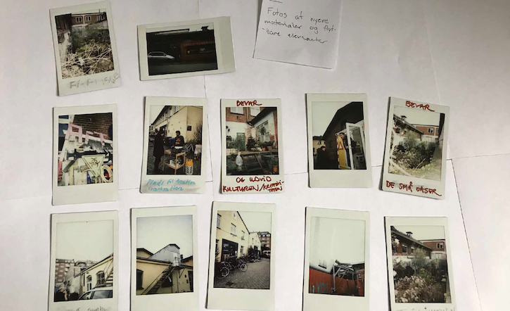 Nogle af polaroidbillederne fra byvandringen