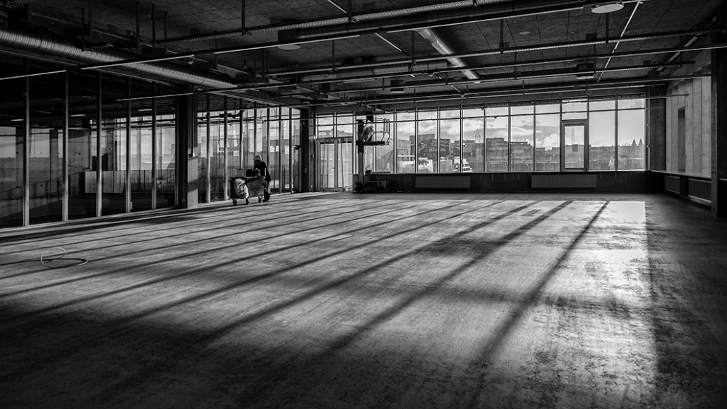 Billede af den nye arkitektskole under opbygning