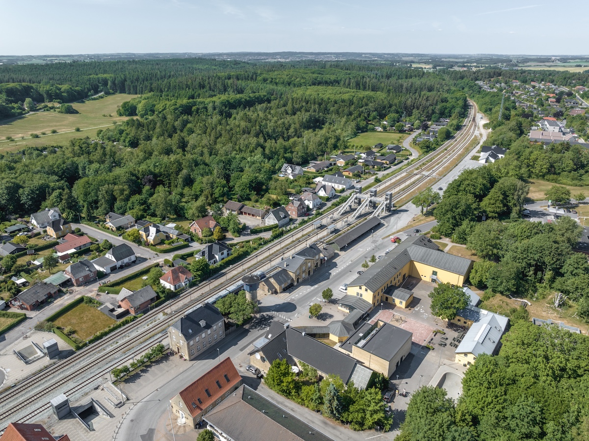 Skørping Stationsby fra luften. Foto: Rasmus Hjortshøj