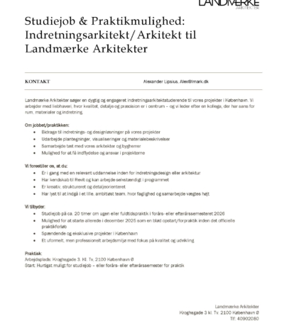 Jobopslag Tegnestuen Landmaerke